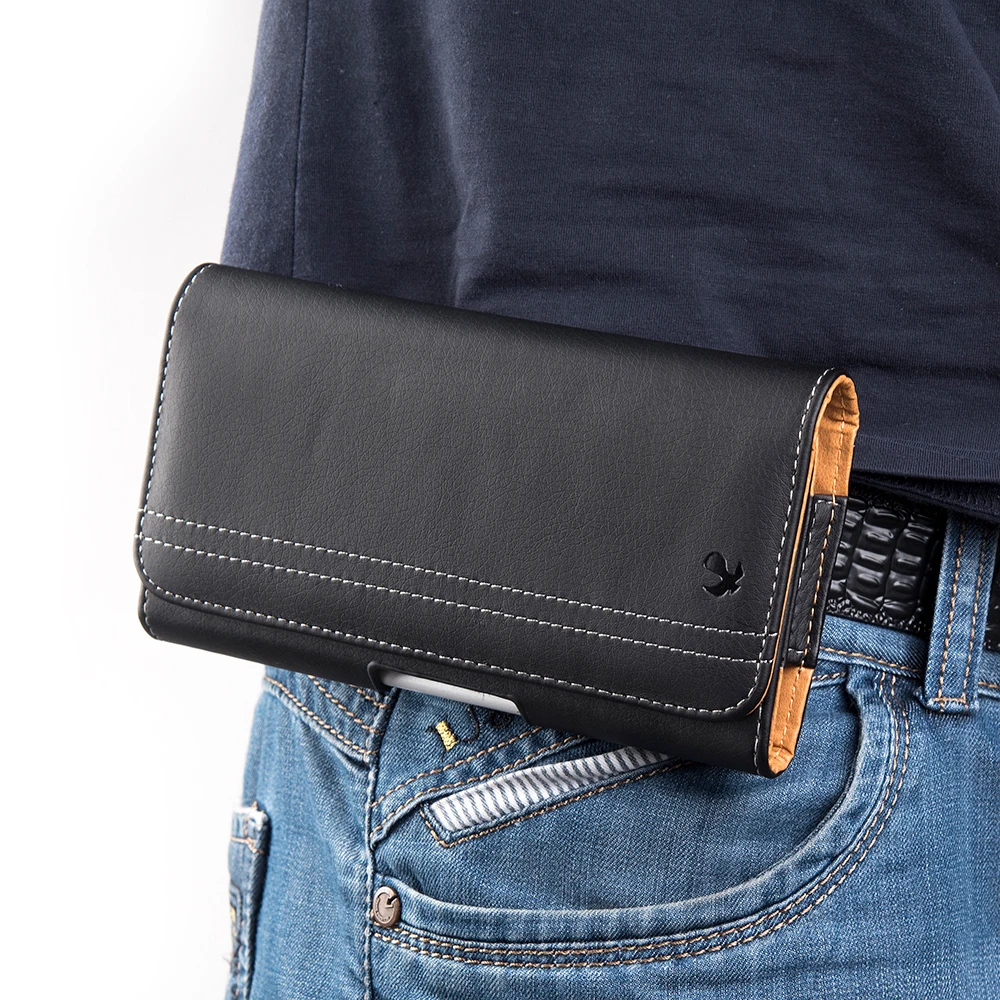 Luxmo Universal Leather Wallet Belt Clip Pouch Phone Case For Iphone 5 5S 6 6S Plus Samsung Galaxy S7 S6 S6 Edge Plus Cover (1)
