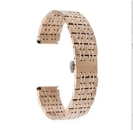 Rose Gold Нержавеющая сталь Смотреть Band 18 мм для Withings Activite/сталь/Поп бабочка туфли с ремешком и пряжкой запястье ремень браслет черный, серебристый цвет - Цвет ремешка: Rose Gold