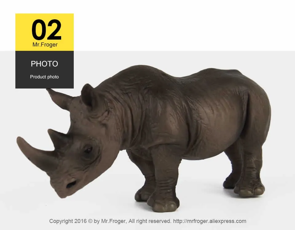 Mr. Froger Африка носорог дети пластиковые игрушечные дикие животные для детей Зоопарк фигурки животных Модель Набор ПВХ игрушки "носорог" фигурка