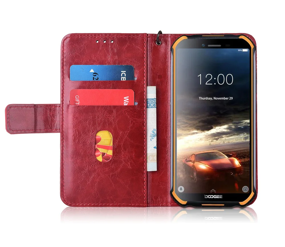 Кожаный чехол книжка для Doogee S40 Fundas с цветочным принтом 100% специальный кошелек