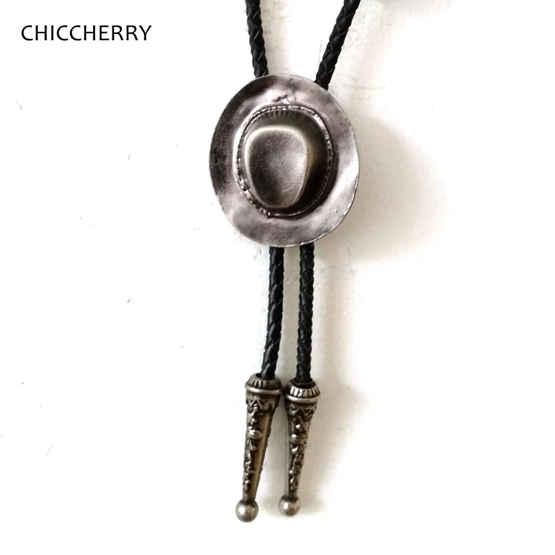 

Western Cowboy Bolo Tie with Adjustable Buckle Vintage Antique Silver Cowboy Hat Novelty Neckties Fashion Mens Gift Accessories
