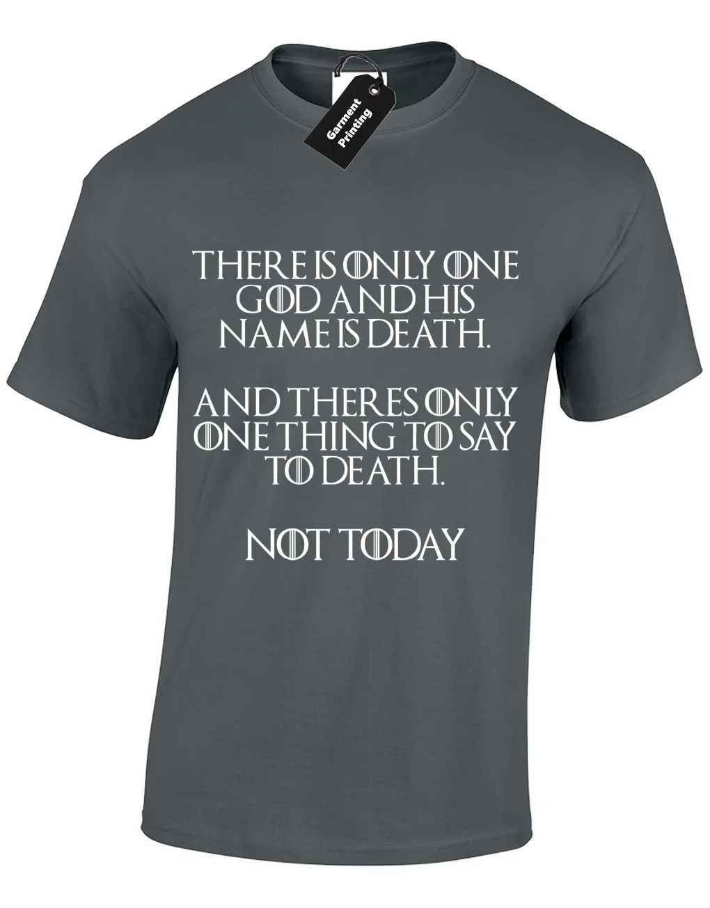 Есть только один Бог Мужская футболка игра Арья Джон Сноу престолов DEATH TEE S-5XL