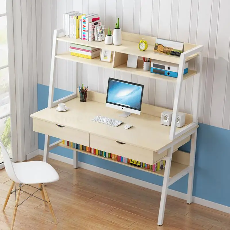 

Computerized Desktop Desk Simple Modern Home Desk Simple Bookshelf Desk Combination Desk Save Space