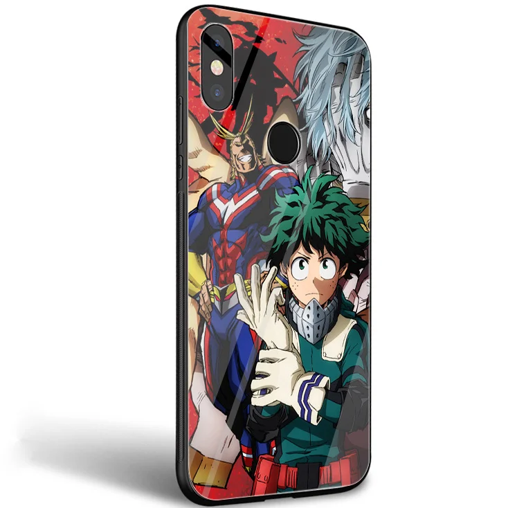Чехол Gerleek glass TPU Boku no Hero Acade mi a для Xiaomi 8 Lite 9 A1 A2 Red Note 5 6 7 Pro 6A 4X Pocophone F1|Чехлы-накладки|