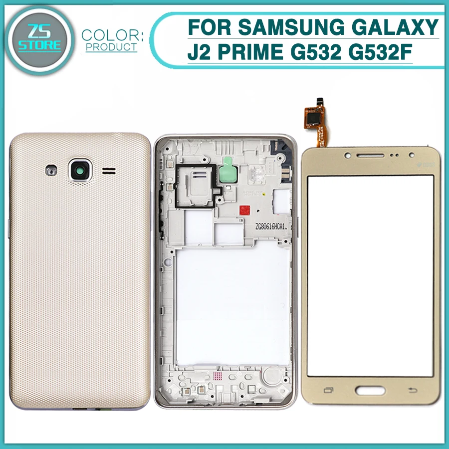 

full Housing Case For Samsung Galaxy J2 Prime G532 G532F Battery back Cover Door + Mid Middle Frame + Touch Screen Panel