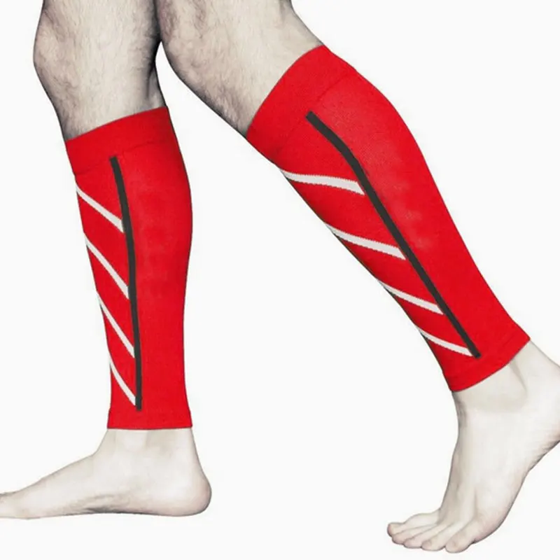 Red Leg Sleeve Bike Compression Sport Socks Leg Pair Sleeves Wrap Dropshipping Sports& Outdoors Leggings Knee Men'S Fashion - Цвет: Red