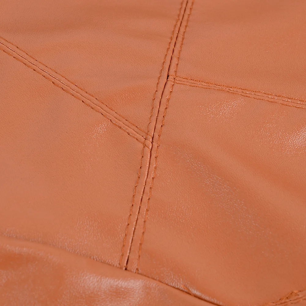 Women's PU Leather Jacket Biker Motorcycle Zip Up Lapel Coat Outwear S1