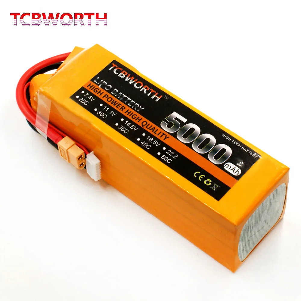 RC Aircraft LiPo Battery 6S 22.2V 5000mAh 30C Max 60C For RC Airplane