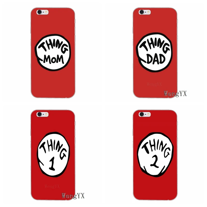 

Thing 1 Thing 2 dad mom For iPhone X XR XS Max 8 7 plus 6s 6 plus SE 5s 5c 5 4s 4 iPod Touch case Soft phone cover