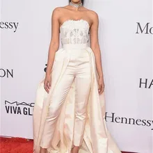 DlassDress Charming Jumpsuit Prom Dresses With Removable Skirt Red Carpet Simple Lace Applique Corset Evening Gowns Formal Wear