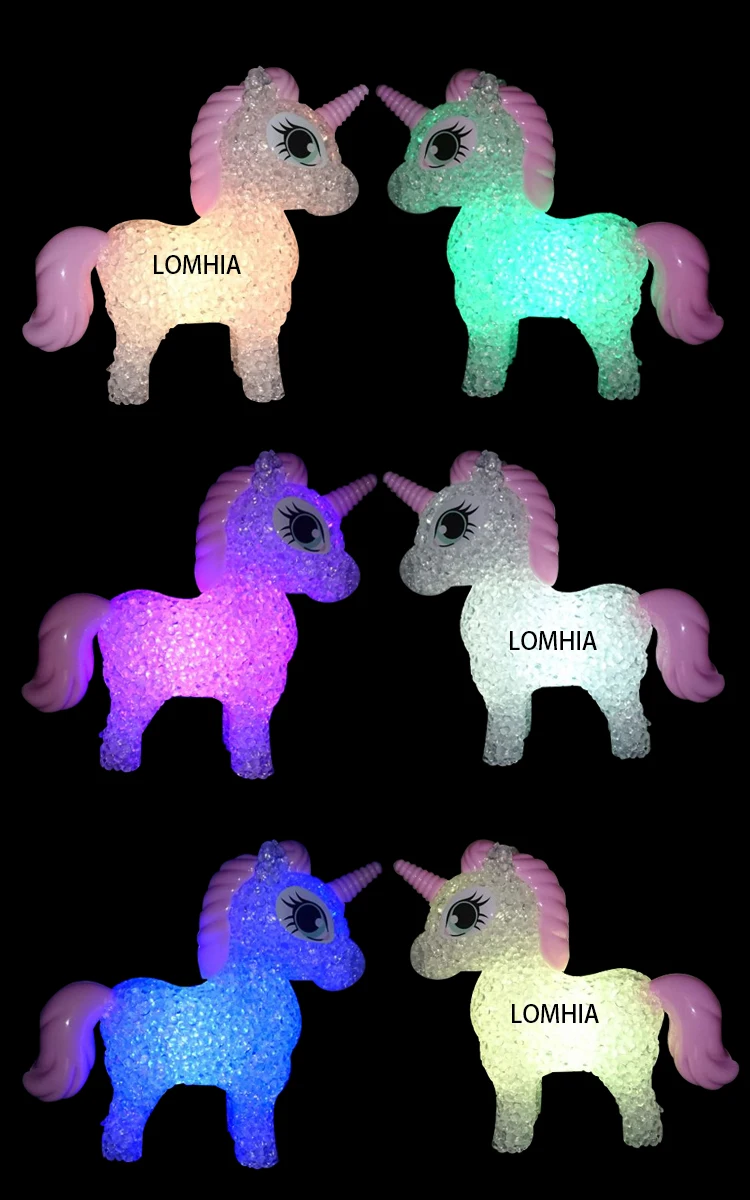 Cartoon unicorn LED Night Light Lighted Toys Colorful Changing table lamp 5