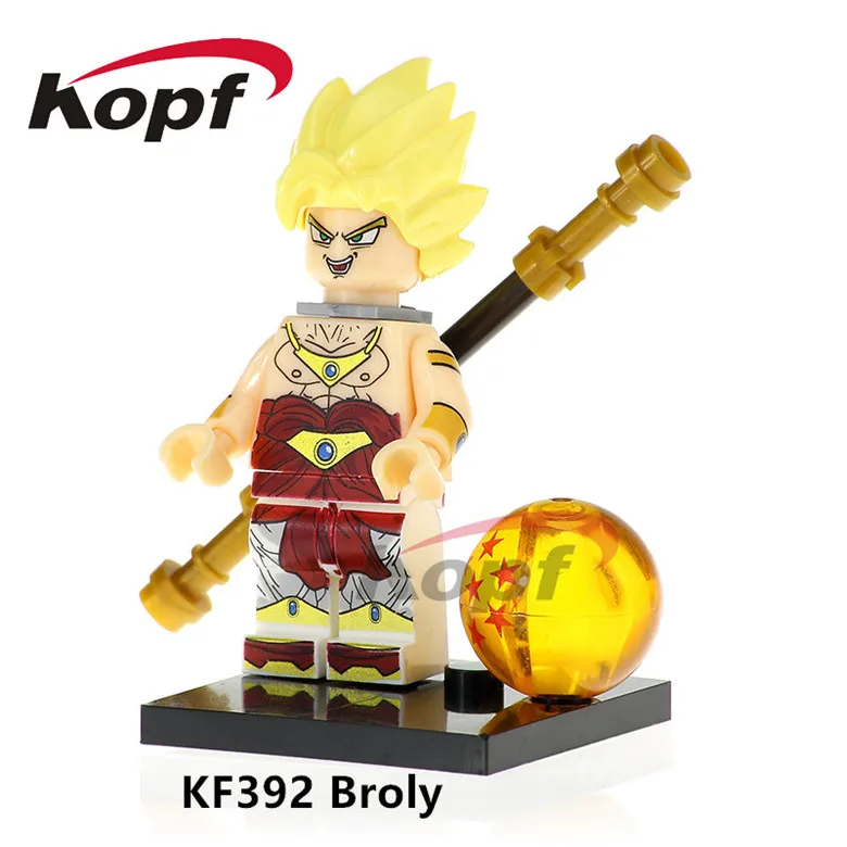 50 шт. kf392 здания Конструкторы Dragon Ball Z цифры Вегета Broly супер sayayin Бог черный Гоку Majin Буу Игрушечные лошадки кирпичи для детей