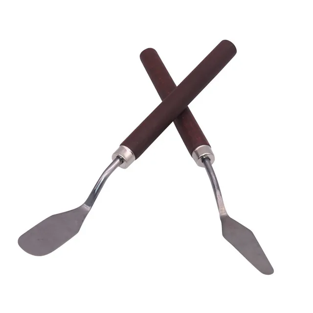 pour l'école WR 2Pcs Palette en Acier Inoxydable Couteau Spatule Raclette  for mélange Art Peinture à l'huile : : Fournitures de bureau