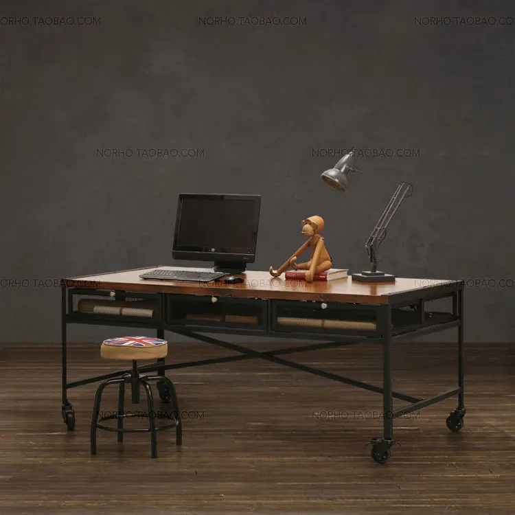 Loft American Country Style Retro Pine Conference Table Solid Loft American Country Style Retro Pine