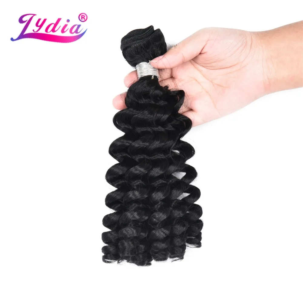Lydia Synthetic Bouncy Curly Hair Extensions 1Piece/Pack Weaving With Double Weft Loose Wavy 18-22Inch For Women Hair Bundles