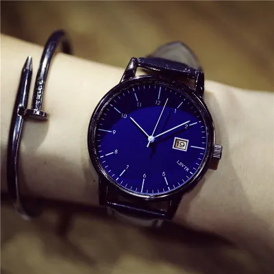 

Men's school students fashion blue big watch watch belt sports and leisure watch