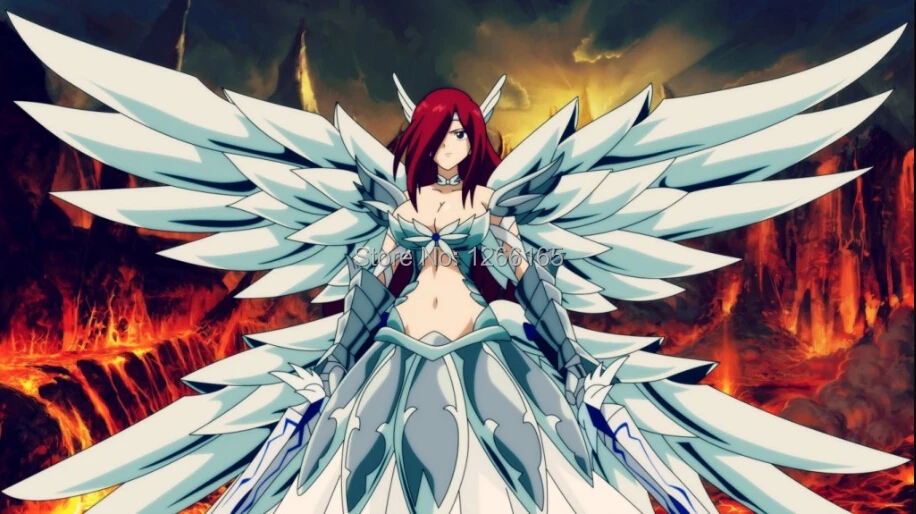 Free Shipping Erza Scarlet Armor Fairy Tail HD print on silk