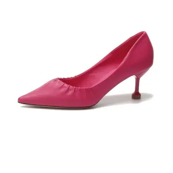 

2019 spring new sexy pointed stiletto high-heeled shoes shallow mouth fashion handmade professional network red women's shoes.