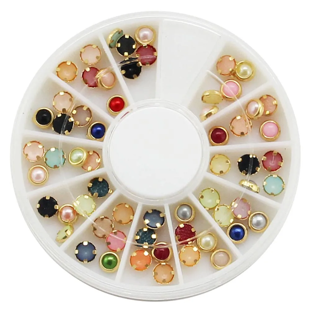 

Wholesale clear crystal 3D Acrylic Nail Art Tips Stud DIY Decoration Glitter Rhinestones Wheels imitation diamonds #20.15