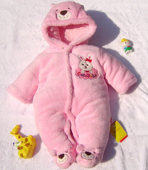 Baby Girls Winter Outdoor Long Sleeves Rabbit Jumpsuit