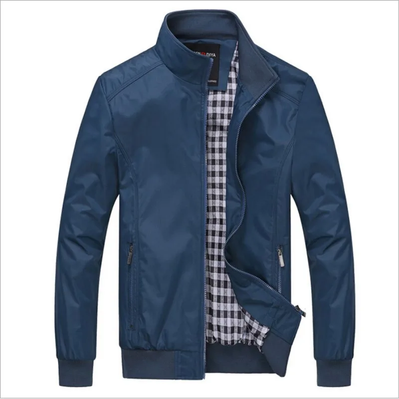 

Plus Size M-6XL 2019 New Men's Jacket Spring Autumn Jacket Solid Color Slim Casual Coat Windbreak Outwear