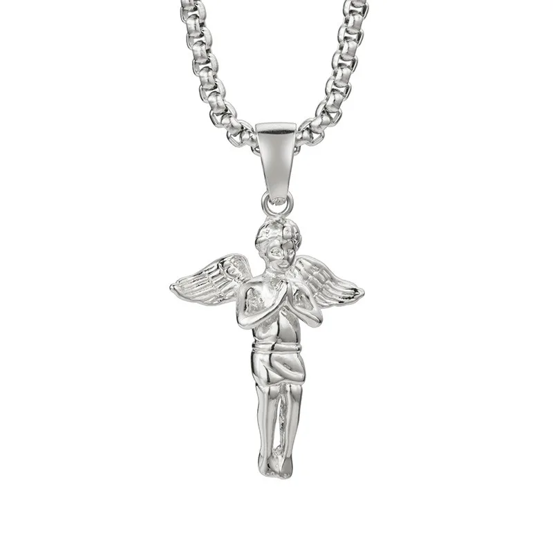 Ожерелье из титановой стали с подвеской в виде рук pray angel модное золотое ожерелье