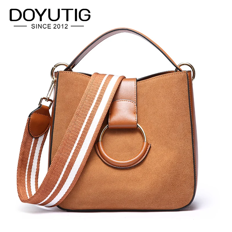 

DOYUTIG Brand European Design Genuine Leather Shoulder Bags For Lady Real Nubuck Leather Women Casual Handbags & Big Totes F623