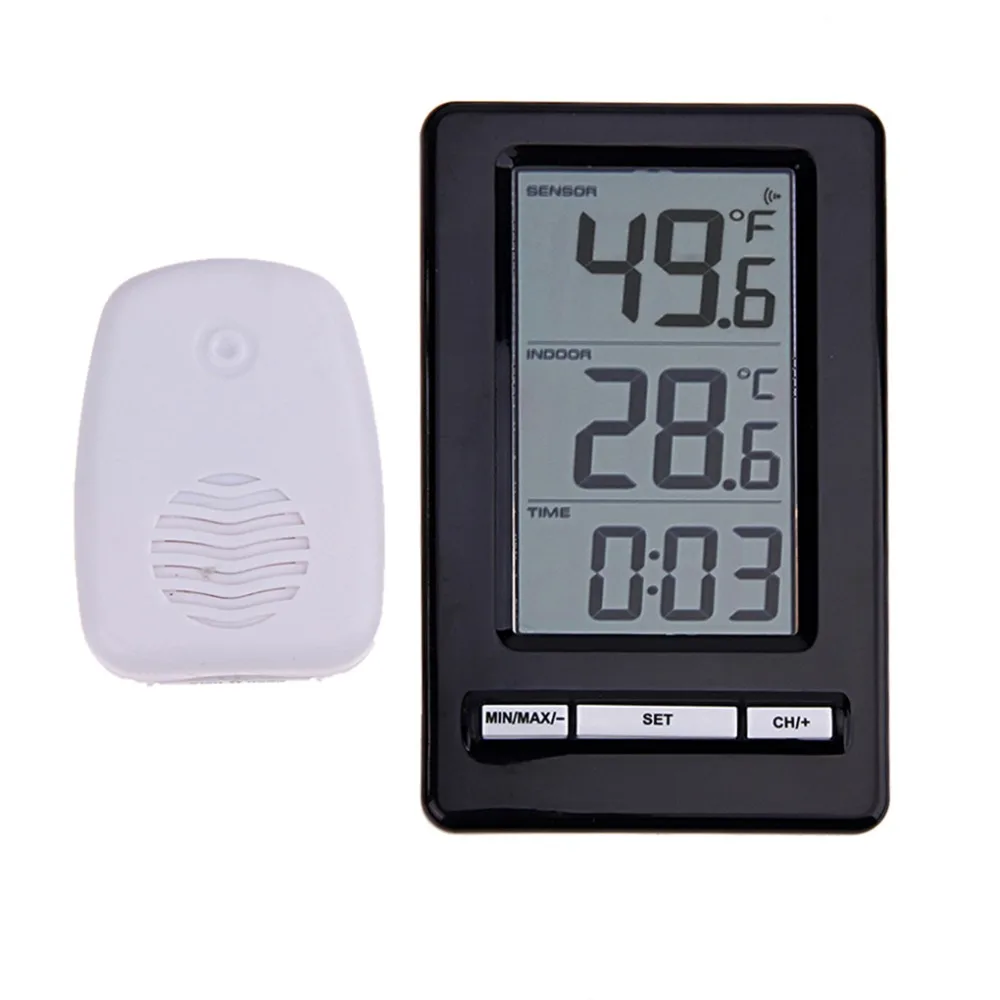 Беспроводной Крытый открытый часы-Метеостанция дисплей цифровой термометр электронный измеритель температуры