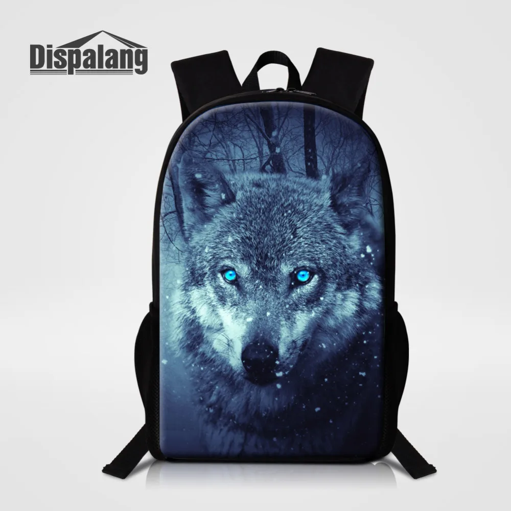 Dispalang Fashion School Bags for Teenager Girls Cool Animal Wolf Print Schoolbag for Kids Children Bookbag Women Men Backpack bookbags-for-girls