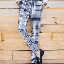 Британский стиль, мужские костюмы, нарядные брюки, облегающие мужские s Модные клетчатые повседневные деловые брюки, мужские клетчатые брюки, мужские s брюки