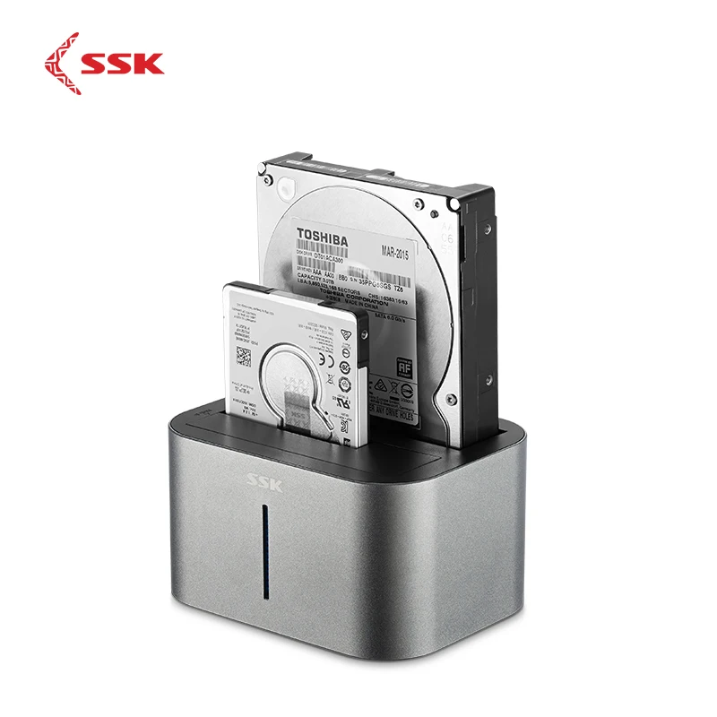  Estación de acoplamiento SATA HDD SSK 2-Bay USB 30 a adaptador de disco duro estación de acoplamien