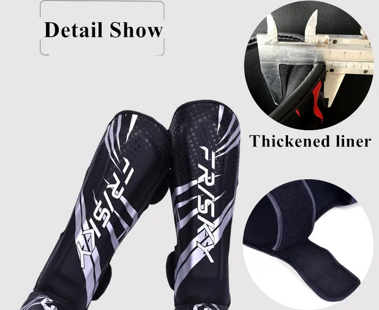 MMA Boxing Shin Guard Instep Leg Protector Pads PU Leather Thicken Kick Foot Muay Thai Sanda Training Ankle Support Leg Warmers