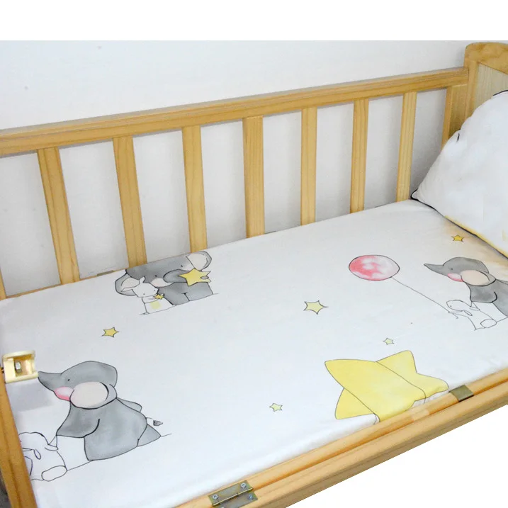 Простыня детского размера хлопок, домашний текстиль простыни покрывала защитный чехол для матраса простыня для кроватки Комплект постельного белья - Цвет: Pink Elephant