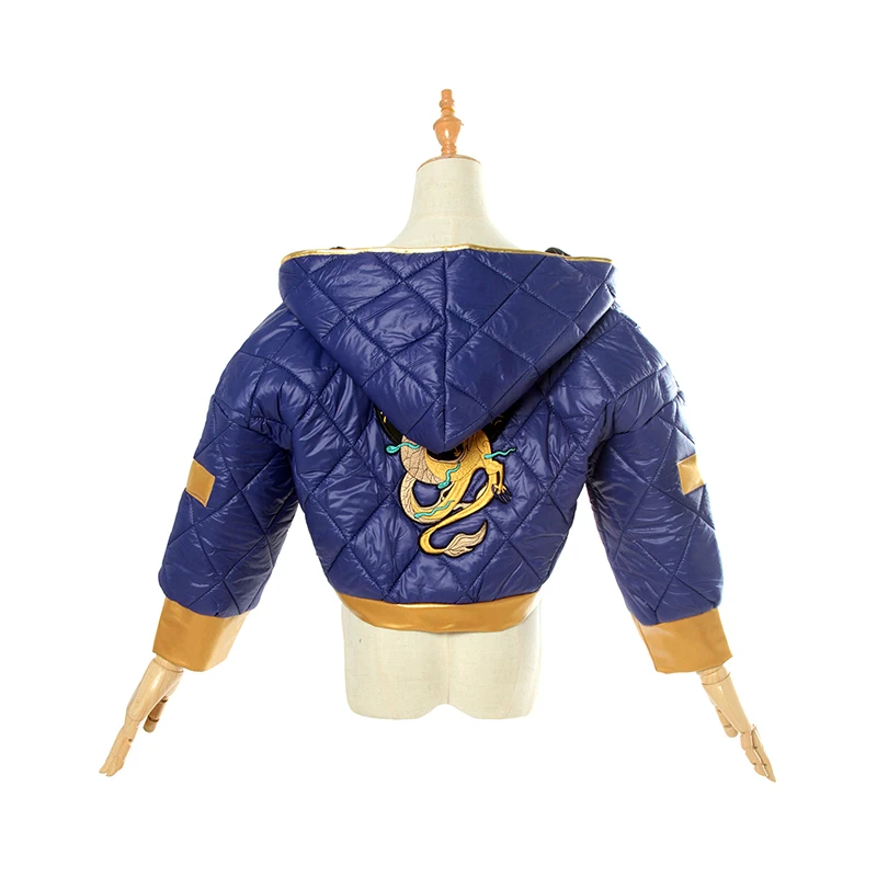 ROLECOS Game LOL Cosplay Costumes Group K/DA Akali Winter Coat Jacket Cosplay Costume Group KDA Akali for Women Cosplay Costumes