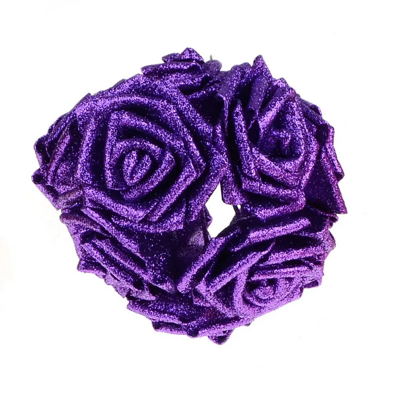 7 цветов, 10 шт., 6,5 см, искусственные розы, букет невесты на голову для свадебной вечеринки, украшения для дома, офиса, отеля, Posy VBJ89 P50 - Цвет: purple