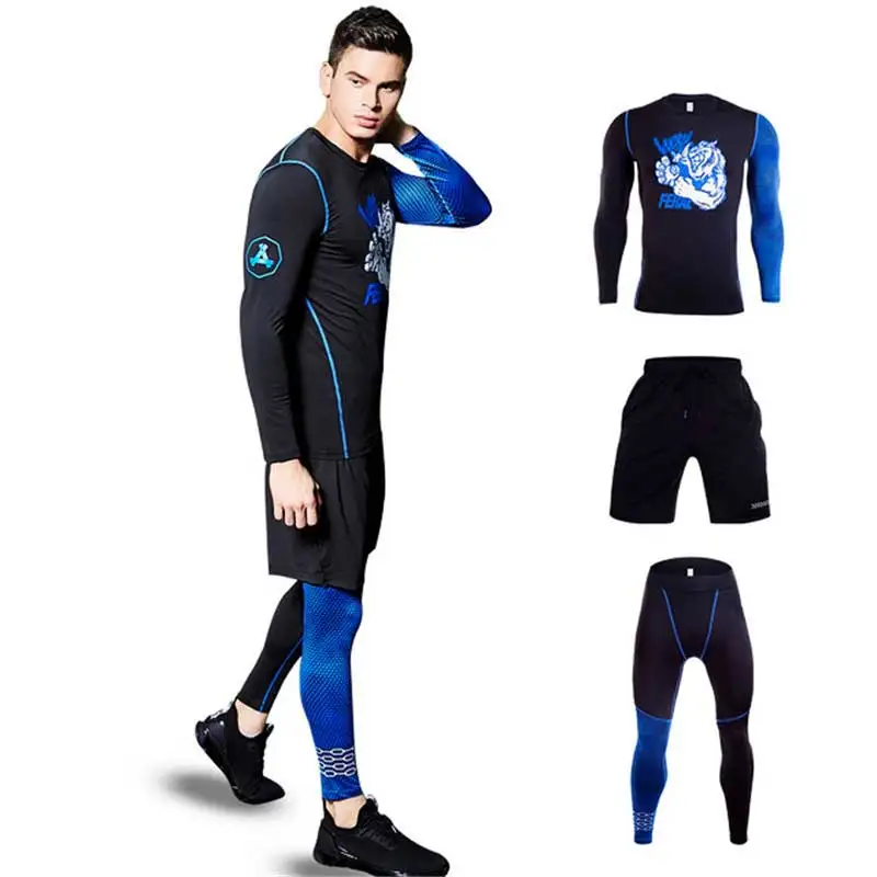 

3 Piece Men Quick Dry Compression Long Johns Fitness Gymming Male Winter Sporting Runs Workout Thermal Underwear Sets S206