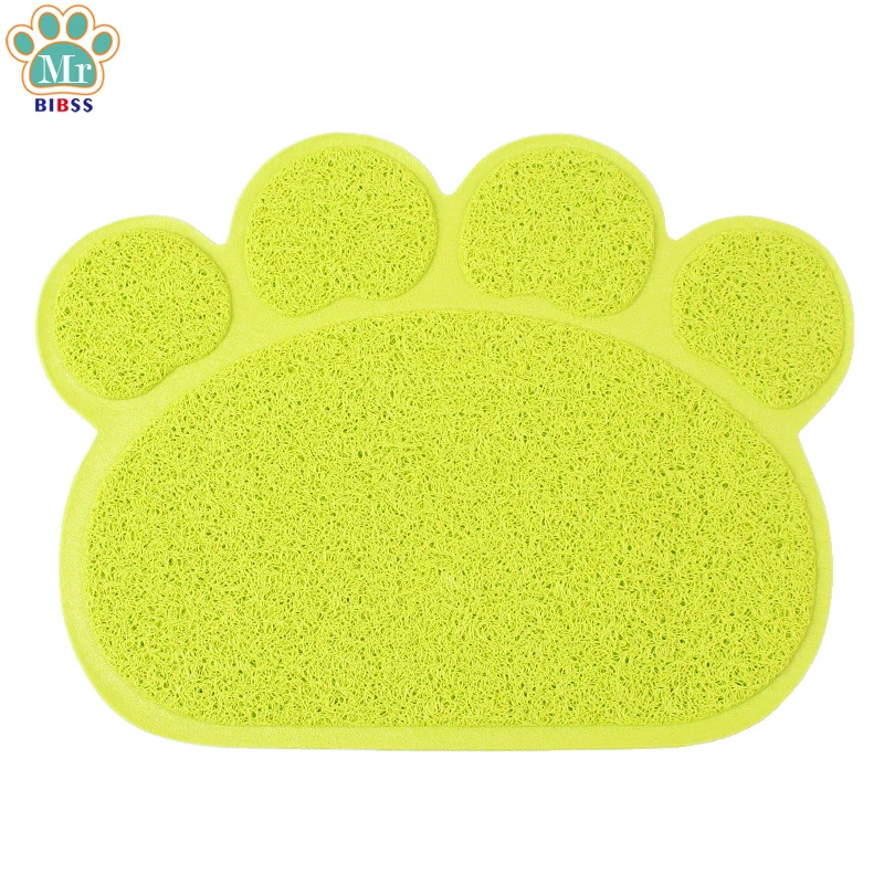PVC Dogs Feeding Mat Cute Paw Shape Pet Bowl Placemat for Puppy Kitten