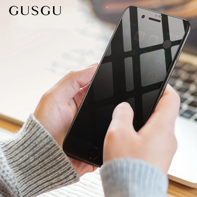 GUSGU анти шпионское закаленное стекло для iPhone 8 7 Plus защита экрана от подглядывания