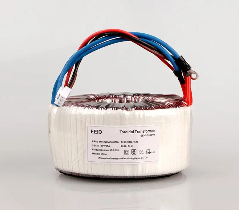 

24V tranformer 360VA Toroidal transformer copper custom transformer 0-110V-220V input 24V 15A power transformer