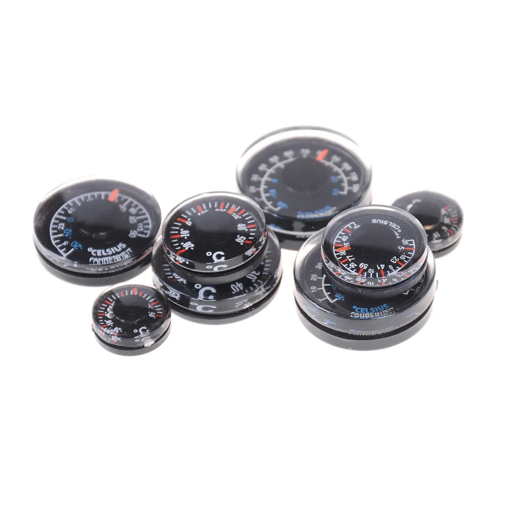

1PCS Plastic Round Mini Thermometer mini spirit Circular Thermograph Celsius hydrothermograph Diameter 15/20/25/27mm