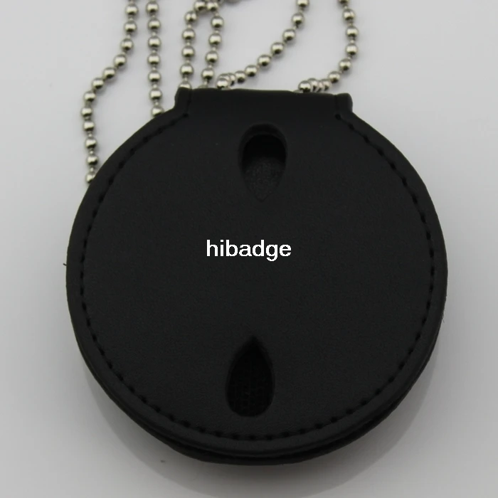 LEATHER NECK CHAIN POLICE BADGE HOLDER Round Badge Holder on Aliexpress