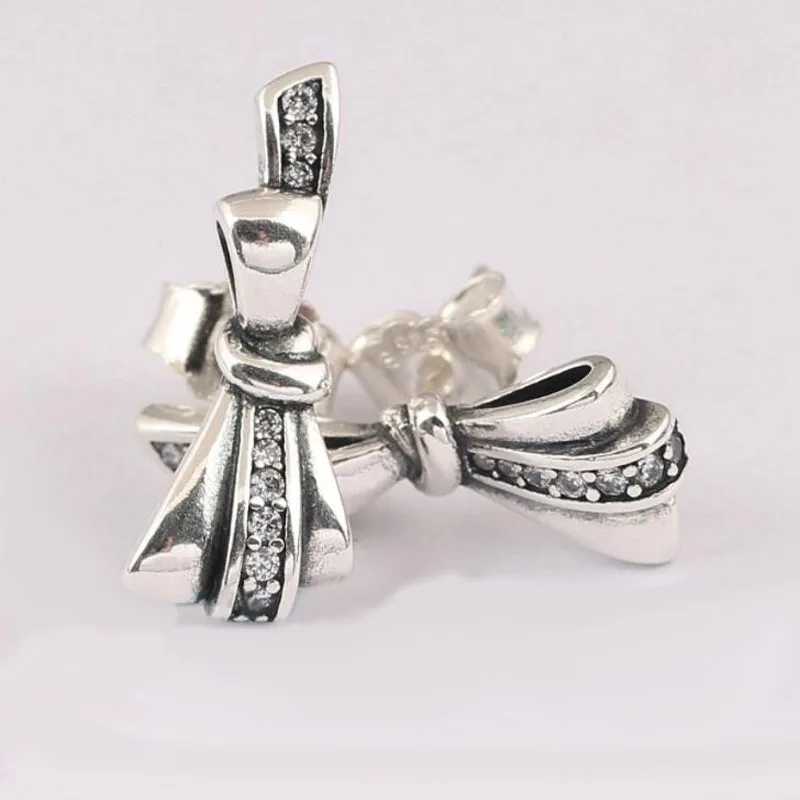 

ZTUNG PDS3E New Collection High Quality Popular 925 Sterling Silver Bowknot Earring Studs