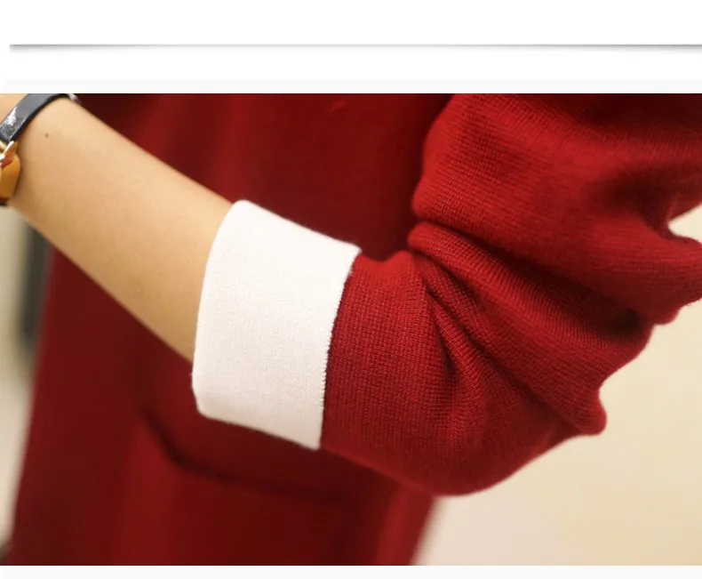 Женский модный осенне-зимний свитер, Женский Топ средней длины, свободный женский кардиган, верхняя одежда, пальто