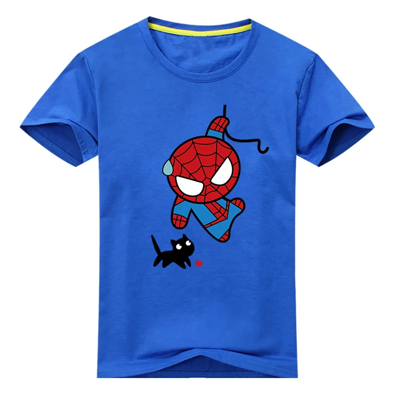 

2018 Boy Girl 3D Cartoon Batman Pattern T-shirt For Kids Short Sleeve Spiderman Tee Tops Clothes Children Tshirt Costume DX004