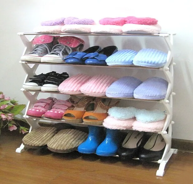 Korean Style Multi function Stainless Steel Shoe Rack Combination