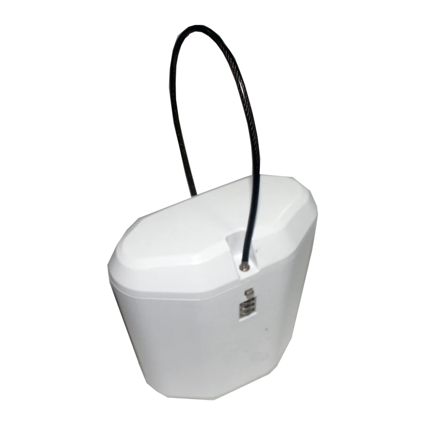 

Beach safe box with combination lock and safety cable