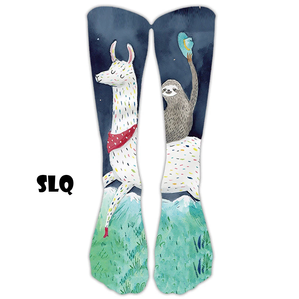 Унисекс, модные мужские спортивные носки средней длины с 3D принтом, уникальные носки-трубы, модные уникальные дышащие впитывающие пот носки - Цвет: 7