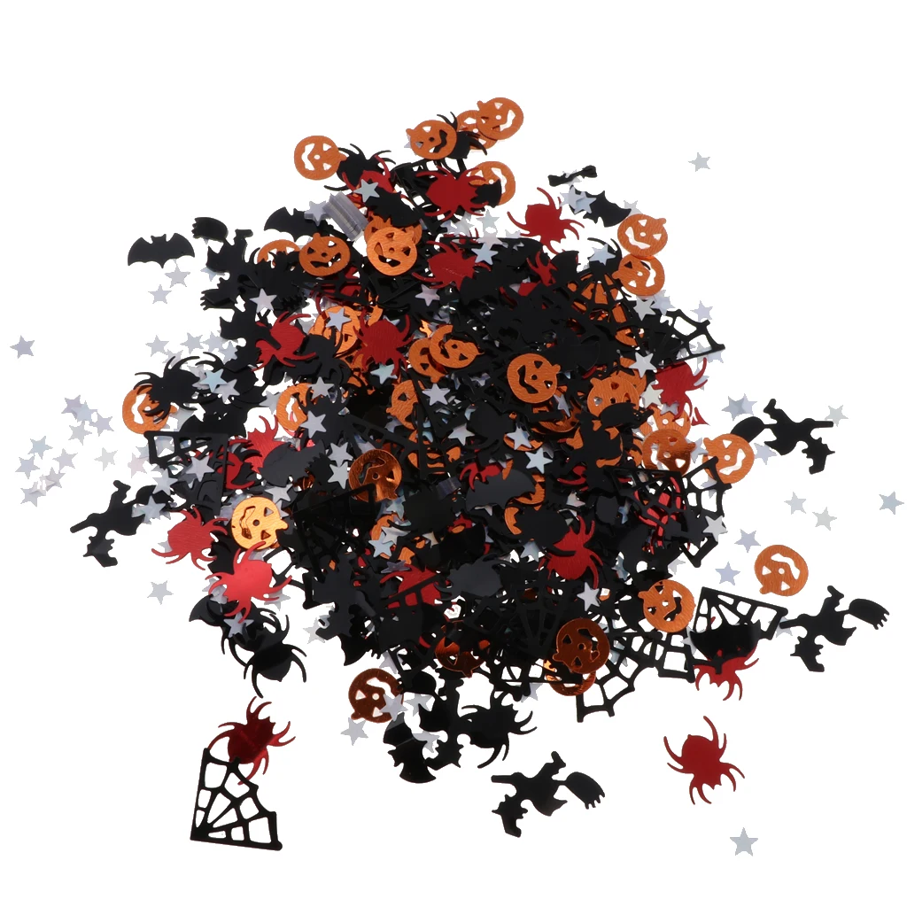 Halloween Party Confetti Sprinkles Metallic Pumpkin Spiders Confetti Decoration for Party Festival Birthday Party Celebration