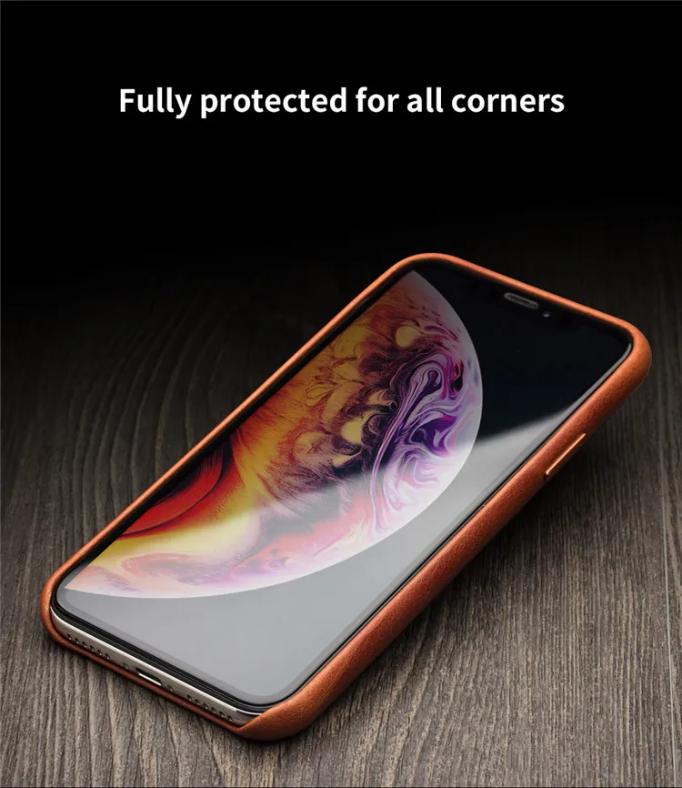 QIALINO Бизнес Стиль пояса из натуральной кожи чехол для телефона для Apple iPhone XS Мода роскошная ультратонкая задняя крышка Max