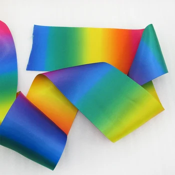 

(5yds per roll) 10Y46708 3"(75mm) Rainbow satin ribbon 10 yards, DIY handmade materials, wedding gift wrap